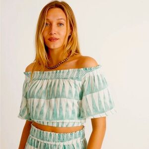 Nora Smocked Top in Triangle Geo